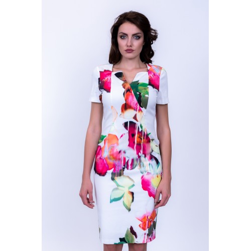 Рокля Кенсол 442 бяла основа